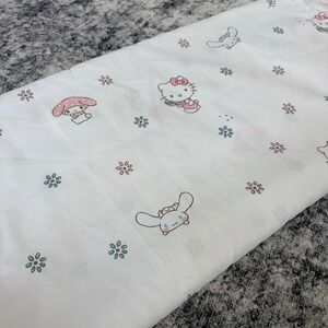Sanrio Hello Kitty My Melody Cinnamoroll Twin Flat‎ Sheet White Kids Bedding